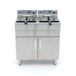 Elektrická fritéza 2x16 l - 230 V + spodná skrinka | 09365158 z nehrdzavejúcej ocele je určená pre reštaurácie, bufety, bary, jedálne a pod.