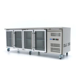 Chladiaci stôl - 223 cm - 345 W - 4 dvierka | Maxima 09400409 je profesionálny chladiaci stôl pre gastro so 4 dverami a digitálnou reguláciou teploty️.