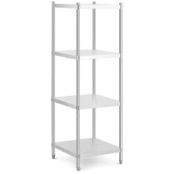 Rozsdamentes acél polcrendszer – 60×60×180 cm – 200 kg | RCER-6060 4 polccal (50 kg/polc) – ideális vendéglátásba és otthonra.️