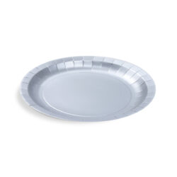 Ezüst papírtányér Ø23 cm (10 db) FSC Mix papírból. Elegáns megoldás ünnepségekre, partikra és cateringhez. 10 db-os csomag.️