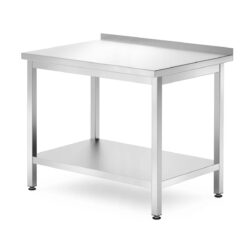 Fal melletti munkaasztal polccal – 1000 × 700 mm | Hendi 812730 csavarozott kivitelű asztal polccal, amely professzionális és praktikus eleme minden konyhának.️