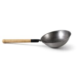 Wok panvica - Ø 30 cm - uhlíková oceľ - drevená rukoväť