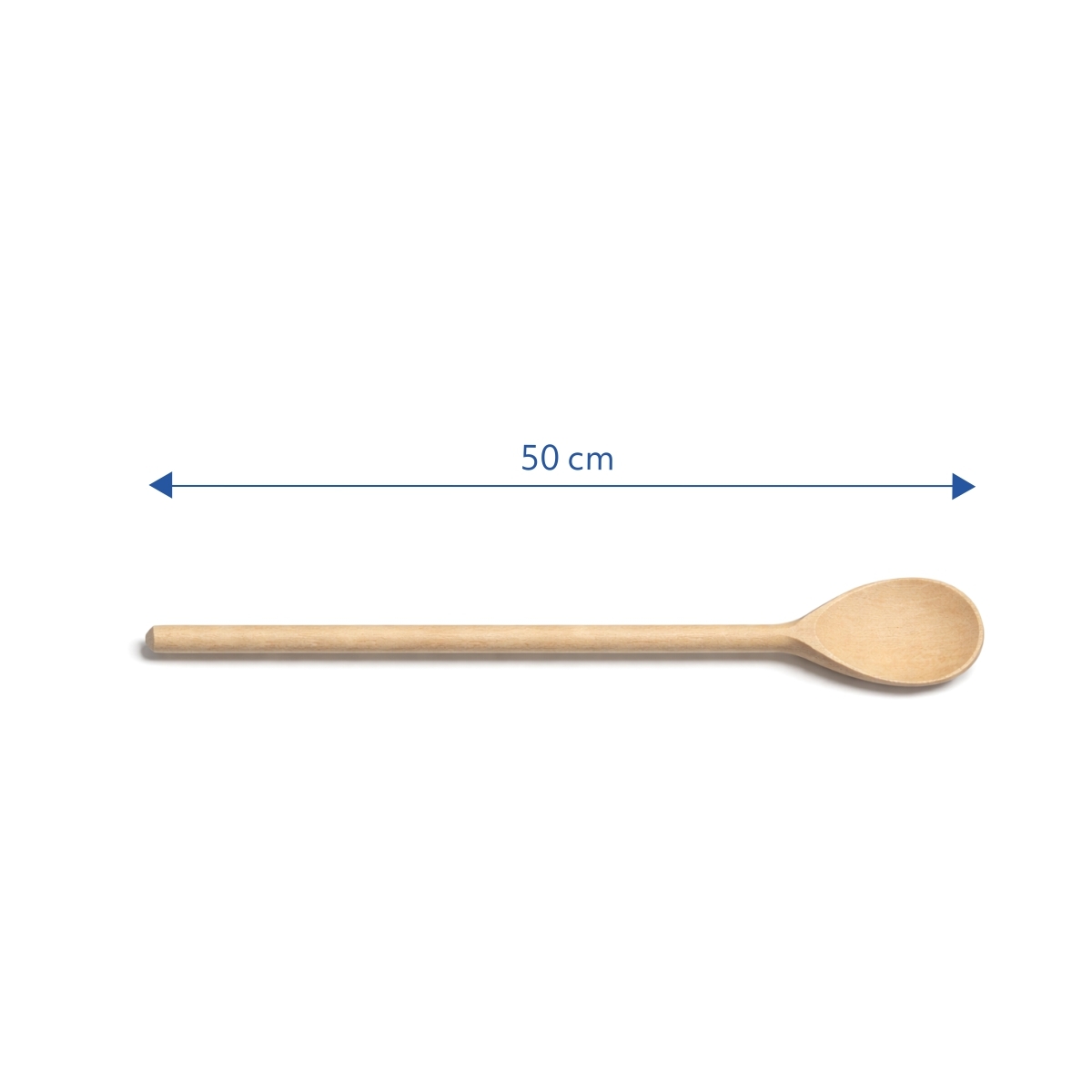 A 50 cm hosszú, ovális formájú fa főzőkanál kényelmes keverést biztosít az ételek elkészítése során. Tartós bükkfából készült.️
