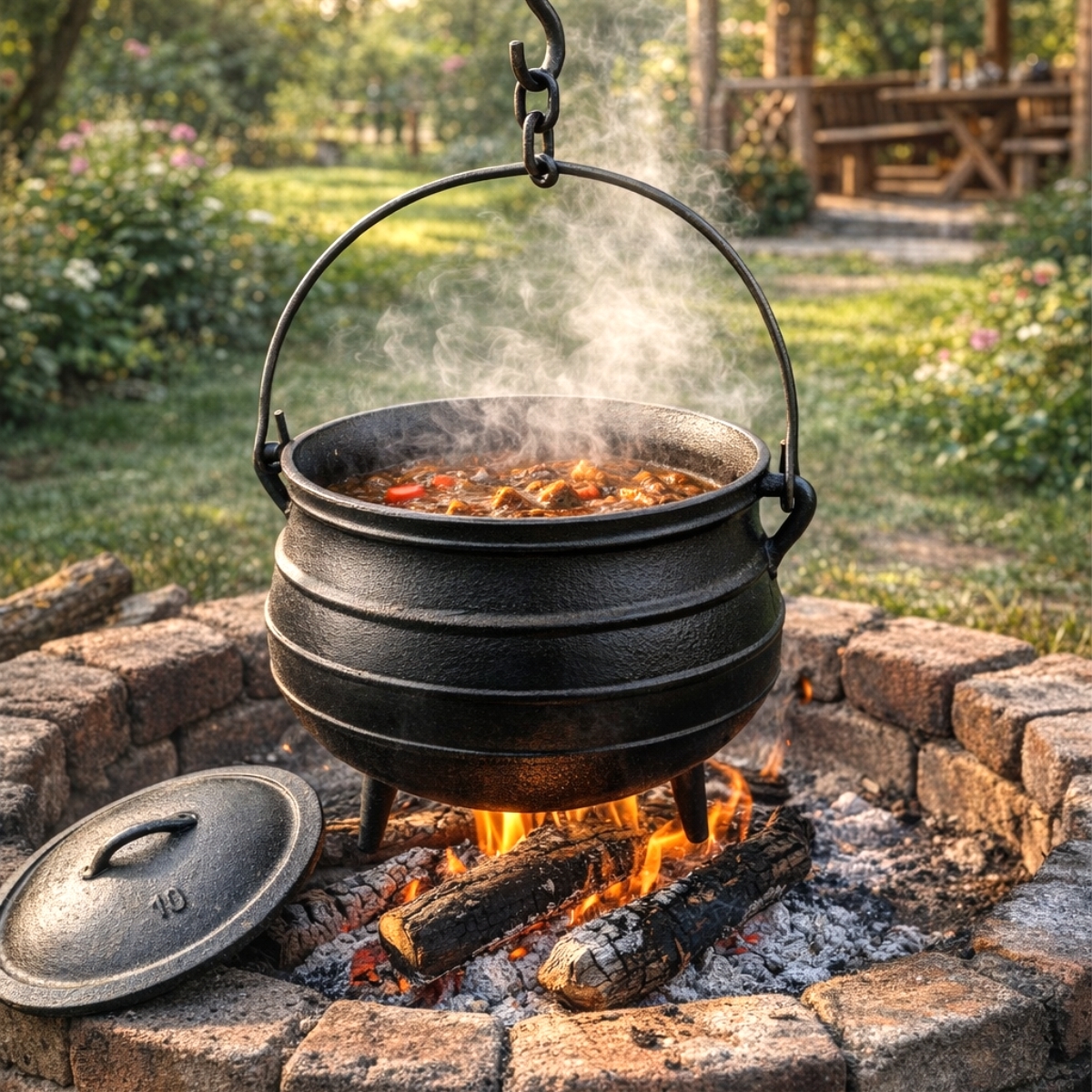 A 28 l űrtartalmú Gastrokitchen öntöttvas bogrács levesek és párolt ételek készítéséhez is alkalmas. Robusztus kivitel, fedő és praktikus fogantyú.️