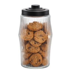Sklenená dóza na potraviny s vekom 3,8 l je ideálna na uskladnenie️ cestovín, múky, ryže, strukovín aj orechov. Elegantný rebrovaný dizajn.