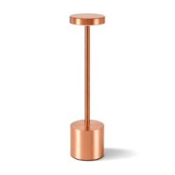 Luxus bronz érintős LED lámpa Gastrokitchen, 3 fehér árnyalat, 0,5 - 2 W dimmelhető, 1200 mAh akkumulátor, USB-C, kávézóba, étterembe vagy éjjeliszekrényre.️