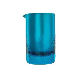 Kék üveg BarFly bár keverőpohár 500 ml kiöntőcsőrrel és gyémántmintával.