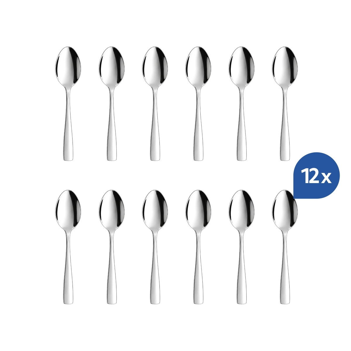 Karina Eco mokkáskanál, 11 cm, 18/0 rozsdamentes acélból. 12 darabos készletben.