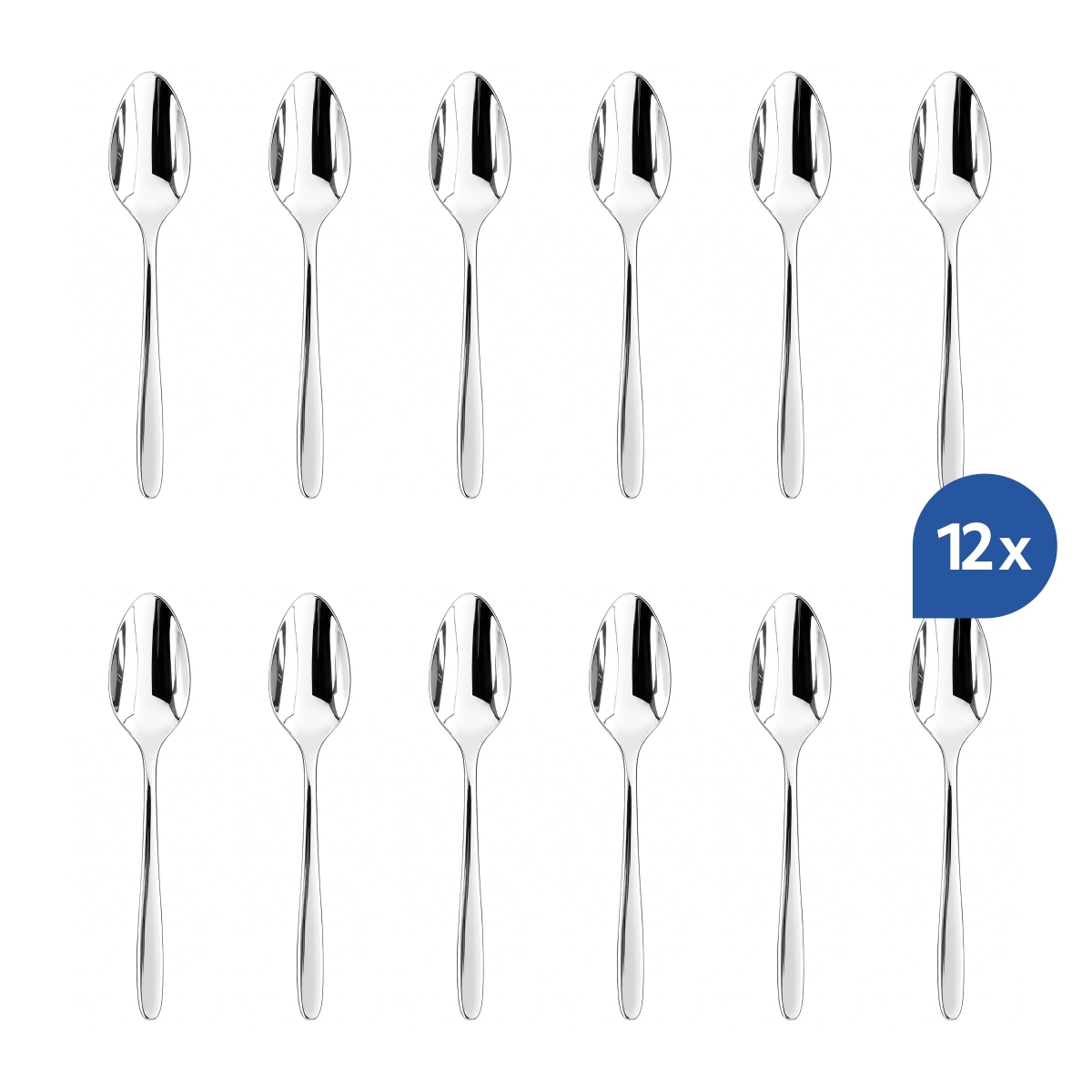 Elegáns Panna desszertkanál, 19,5 cm, 18/10 rozsdamentes acélból, 12 darabos készletben.