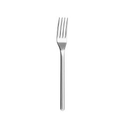 Elegáns Chiara desszertvilla, 18,2 cm, fényes felületű 18/10 rozsdamentes acélból, 12 darabos készletben.