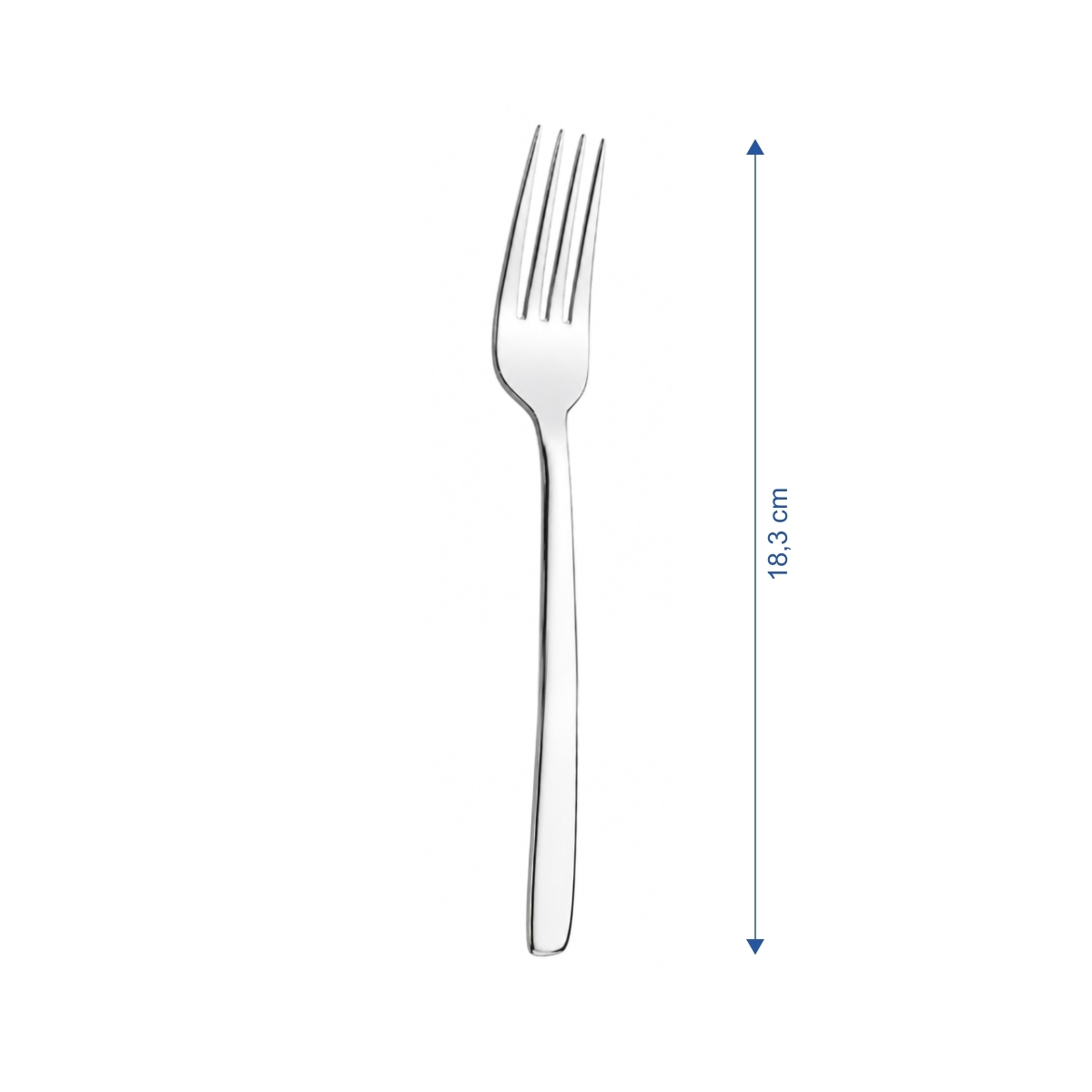 Elegáns Nico desszertvilla, 18,3 cm, rozsdamentes acélból, 12 darabos készletben.