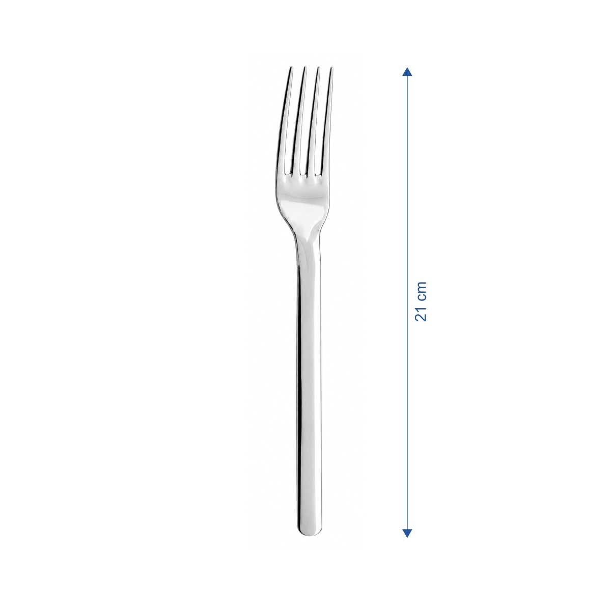 Elegáns Chiara asztali villa, 21 cm, fényes felületű 18/10 rozsdamentes acélból. 12 darabos készlet.