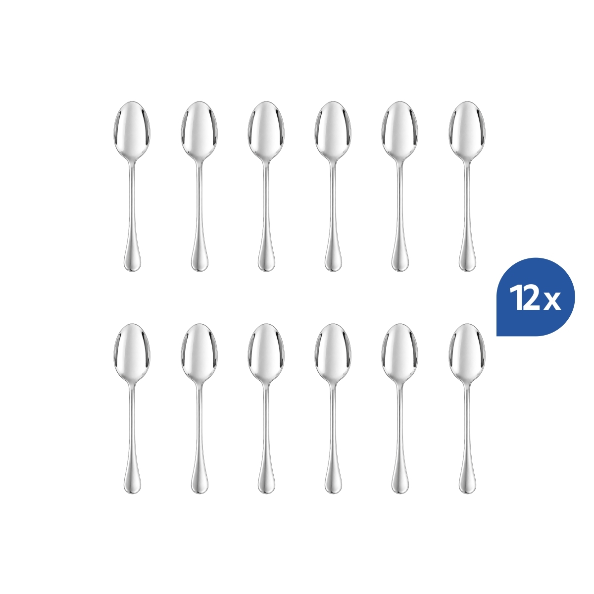 Elegáns Sara kávéskanál, 13 cm, 18/10 rozsdamentes acélból. 12 darabos készlet.