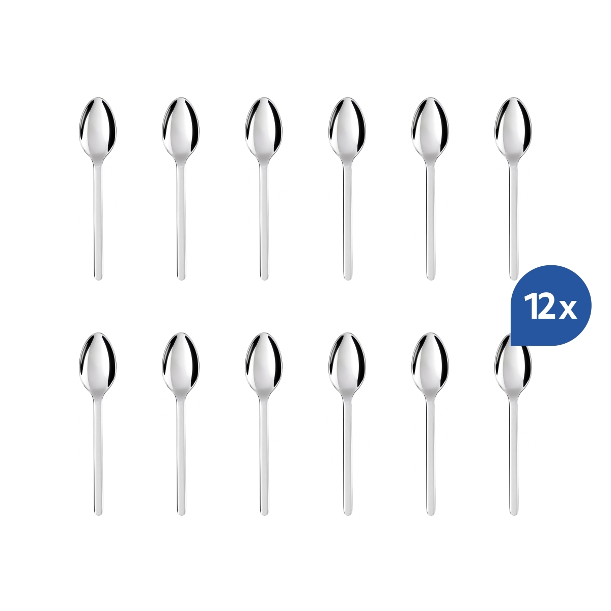 Elegáns Chiara kávéskanál, 15,5 cm, 18/10 rozsdamentes acélból. 12 darabos készlet.