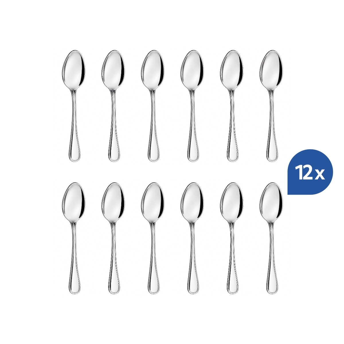 Elegáns Hotel kávéskanál, 14 cm, 18/10 rozsdamentes acélból, fényes felülettel. 12 darabos készlet.