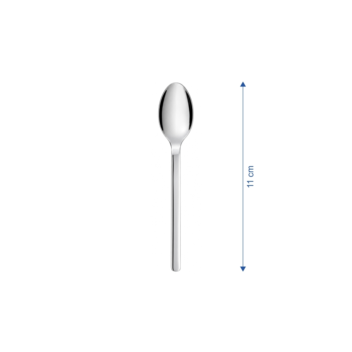 Elegáns Chiara mokkáskanál, 11 cm, 18/10 rozsdamentes acélból. 12 darabos készlet.