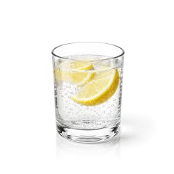 Átlátszó üveg vizespohár, 350 ml űrtartalommal, 10,5 cm magassággal.