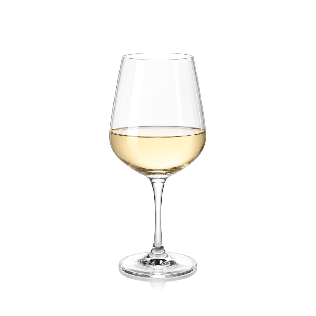 Elegáns, átlátszó fehérboros pohár minőségi üvegből, 455 ml űrtartalommal.