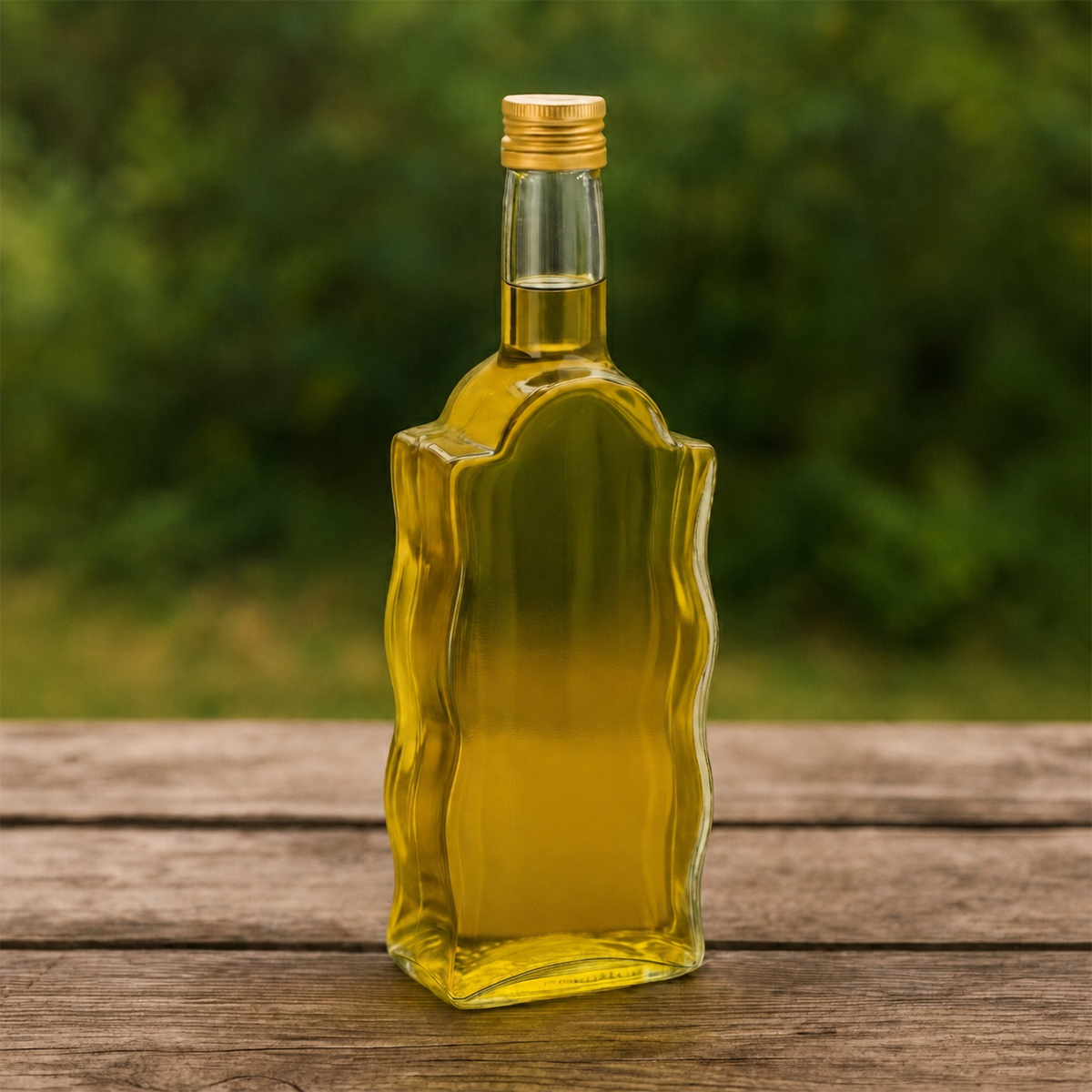 Elegáns Fala üvegpalack csavaros kupakkal, 200 ml-es űrtartalommal. Szörpökhöz, likőrökhöz, párlatokhoz és olajokhoz is alkalmas.