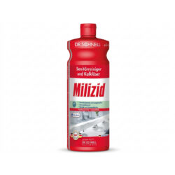 Piros műanyag flakon Schnell Milizid 1L, szaniter tisztító és vízkőoldó szer.