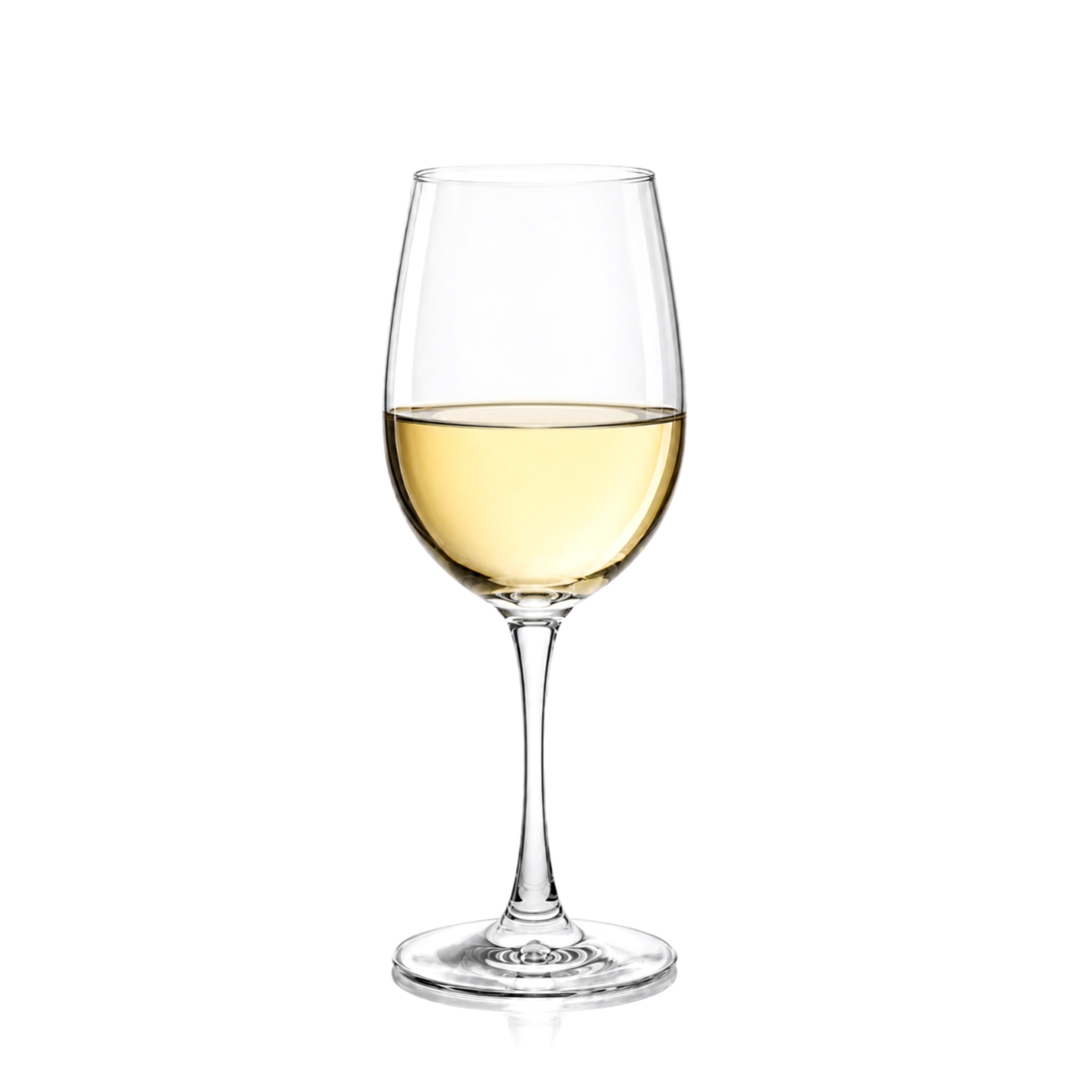 Átlátszó üveg fehérboros pohár, 350 ml, ideális kóstoláshoz és HORECA használatra.