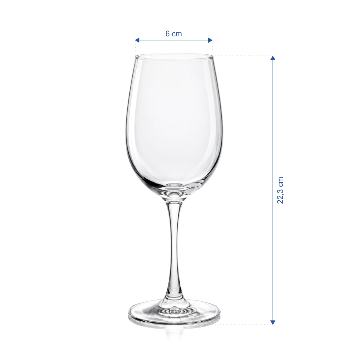 Átlátszó üveg fehérboros pohár, 350 ml, ideális kóstoláshoz és HORECA használatra.