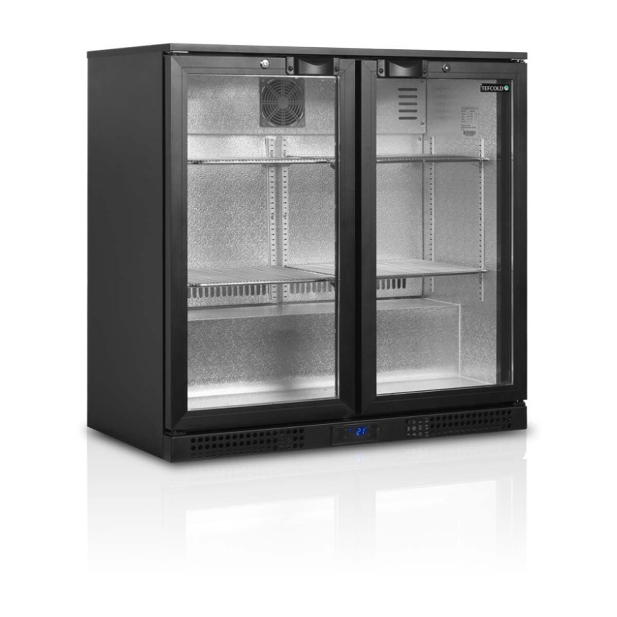 Üvegajtós minibár hűtő, fekete | TEFCOLD