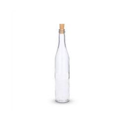 Karcsú, 500 ml-es üvegpalack parafadugóval. Likőrökhöz, párlatokhoz, szörpökhöz és olajokhoz is alkalmas.