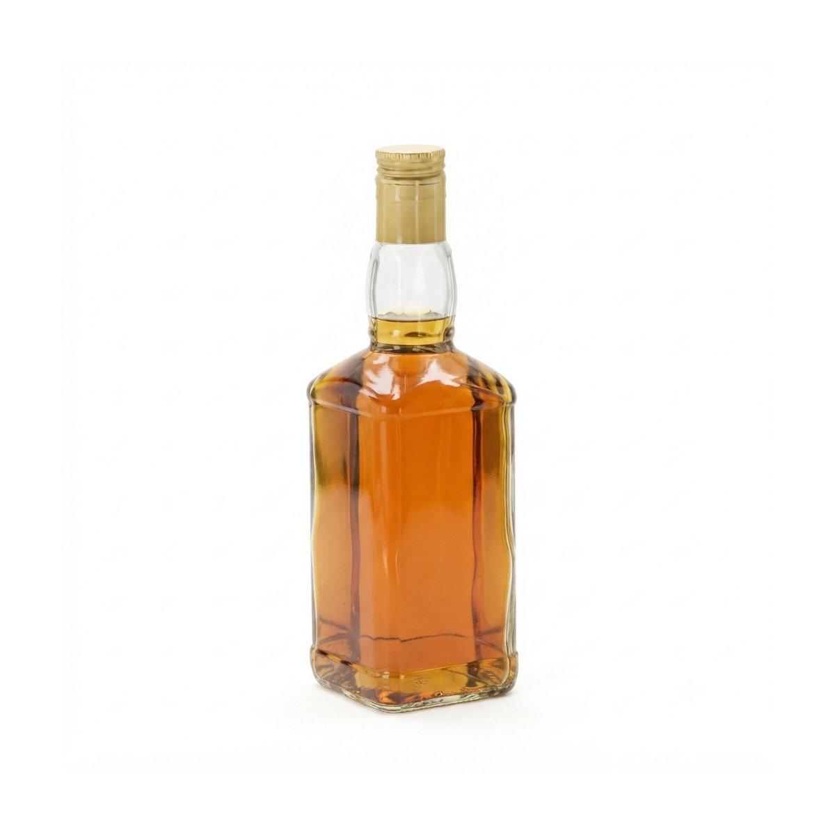 Szögletes, 500 ml-es whiskys üvegpalack. Whiskyhez, párlatokhoz, likőrökhöz és más italokhoz alkalmas.