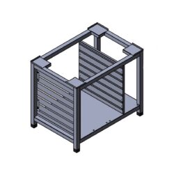 Konvektomat állvány RT-611/1011 minőségi acélból, 840x580x(Ma)700 mm méretben és 25 kg nettó tömeggel.