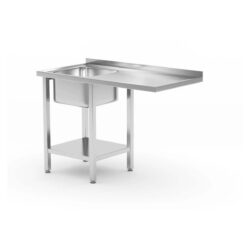 Mosogatóasztal polccal – bal oldali – 1200x700 mm | Hendi 237519 éttermek, büfék, étkezdék és hasonló professzionális konyhák számára készült.