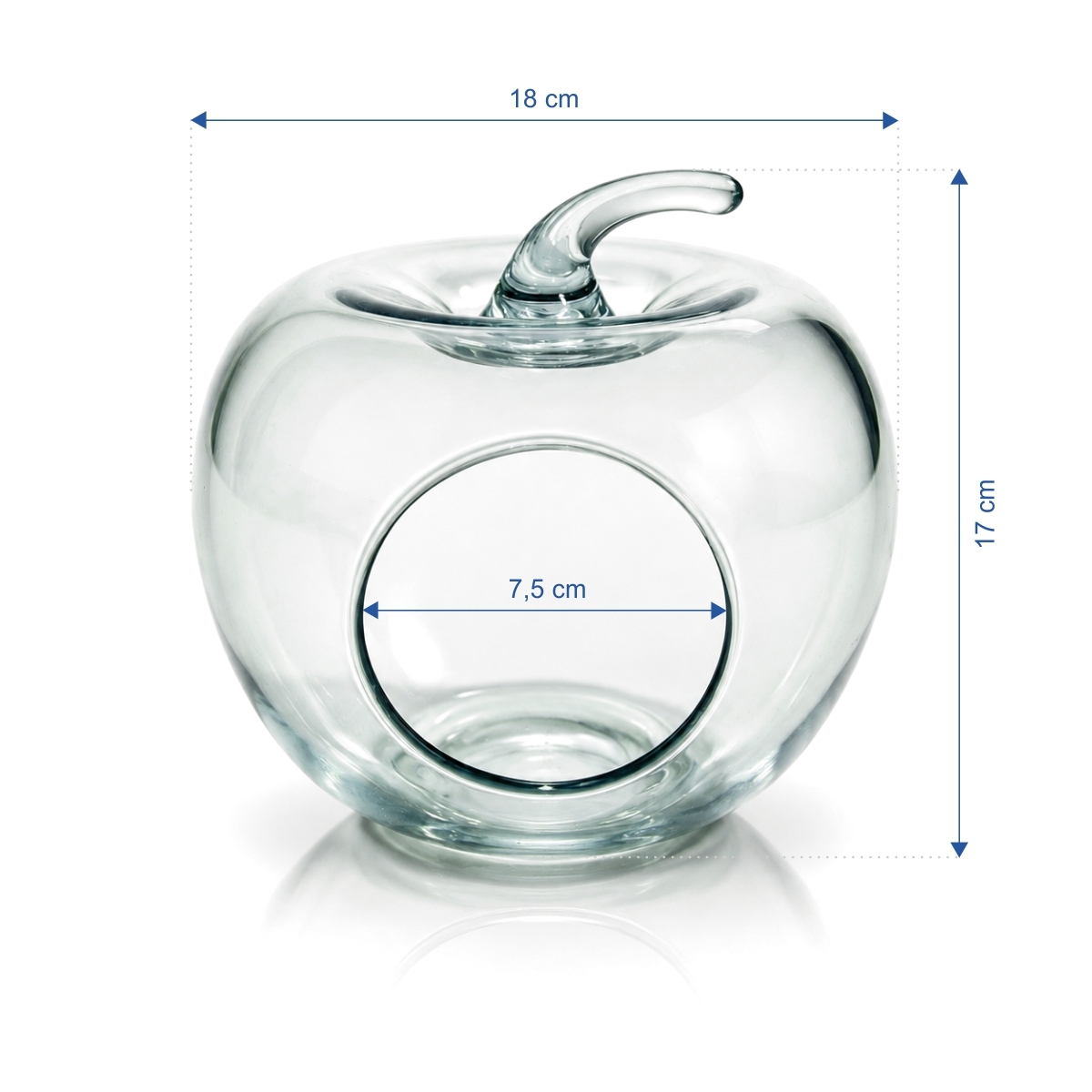 Gastrokitchen alma alaku dekorativ uvegvaza 17cm (1)