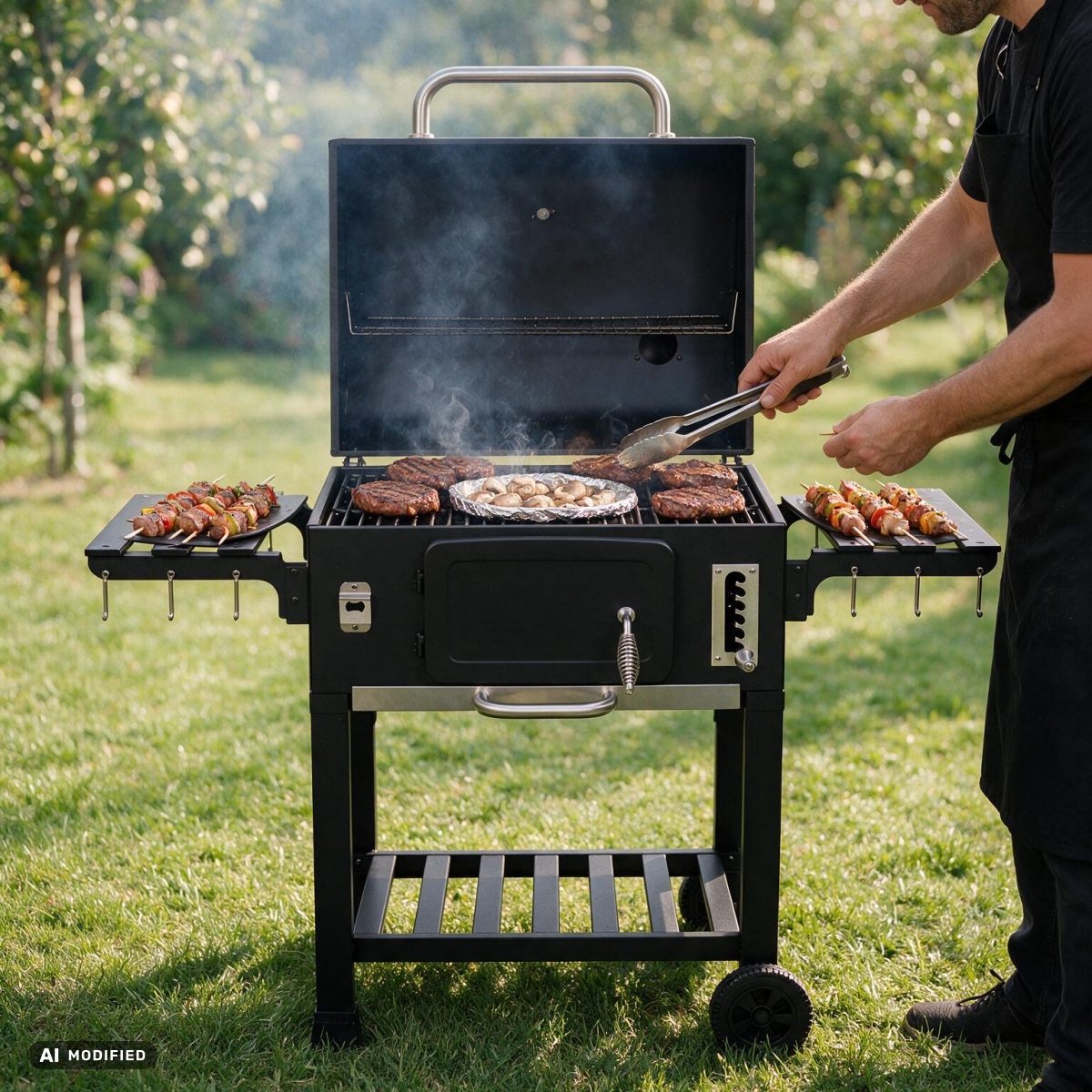Gastrokitchen amerikai faszenes grillsuto fedellel 120x60x113 5cm (3)