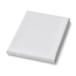 Fehér, összehajtott pamut lepedő 140x240 cm, 100% pamut, 150 g/m² súly.