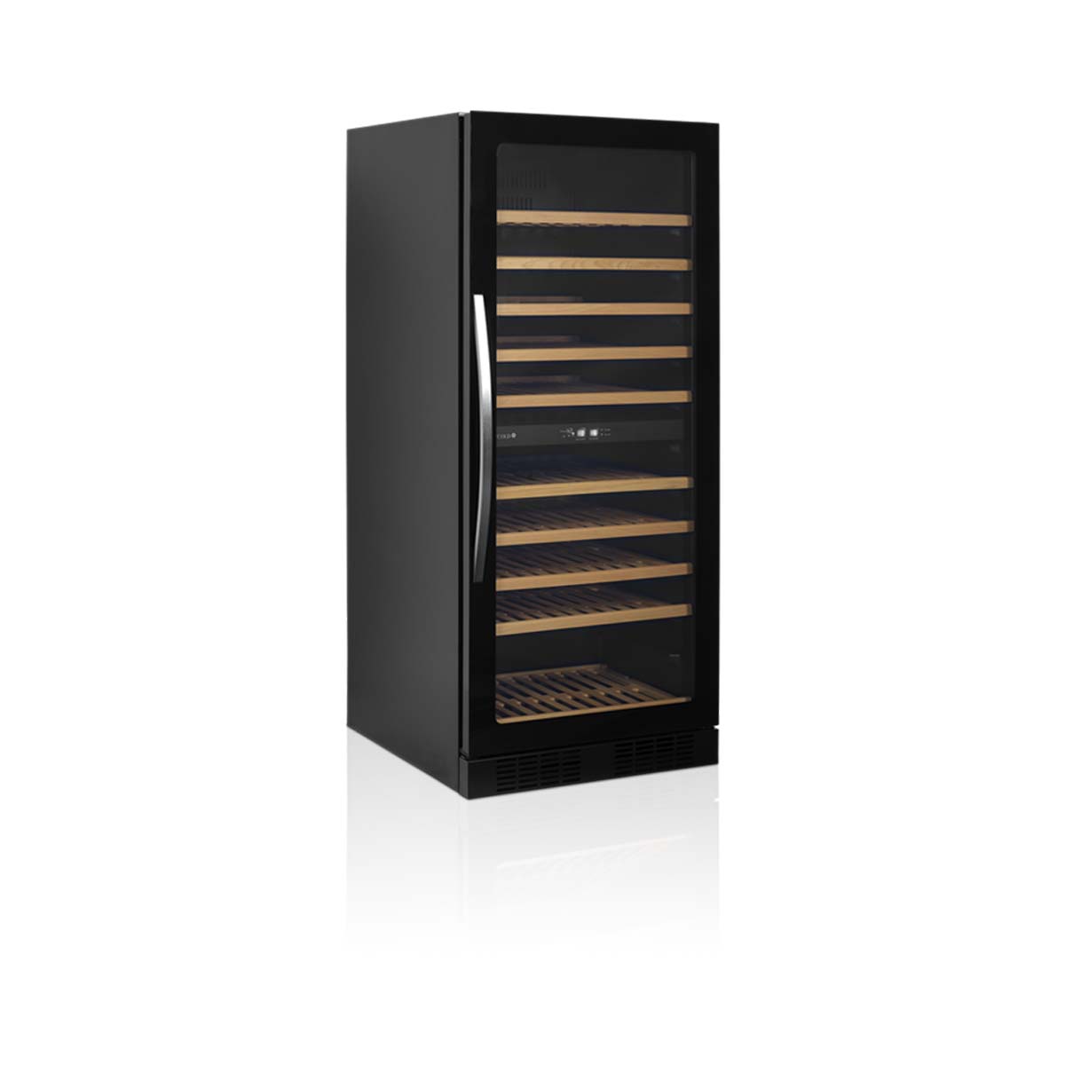 Vinotéka - 250 L/119 fliaš | TEFCOLD TFW 300-2F s presklenými dverami je elegantné riešenie pre skladovanie a vystavovanie vína.️