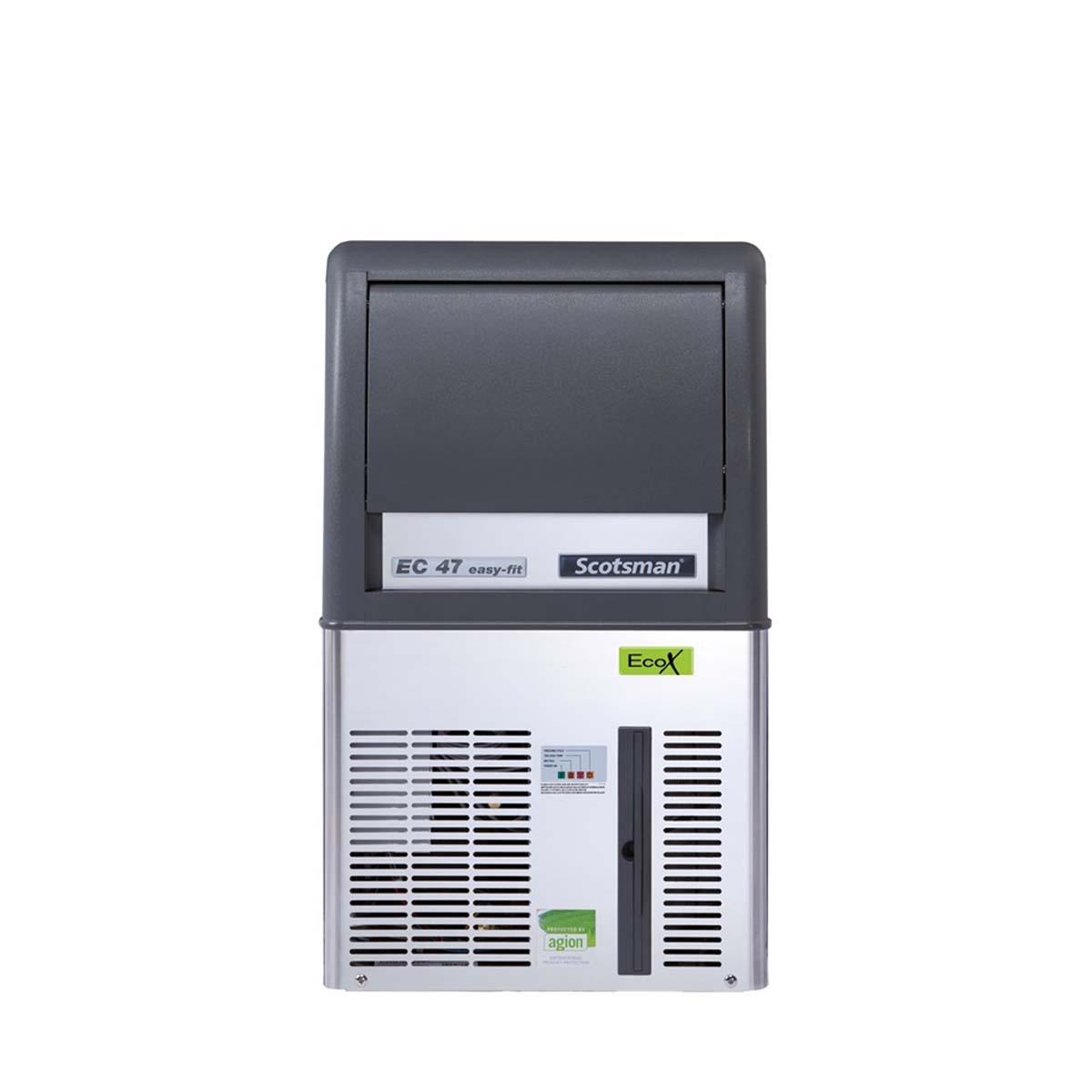 Kalapjég-készítő ürítőszivattyúval | Scotsman ECM 47 AS OX UV-technológiás XSafe rendszerrel, kompakt jégkészítő, amely ideális a forgalmas gasztronómiai üzemek számára.