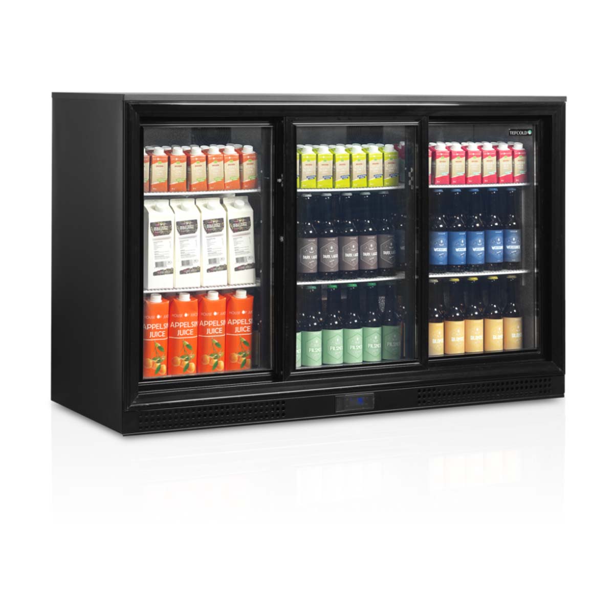 Mini chladnička - 3 - dverová - 278 L | TEFCOLD DB301S-3 je vybavená ventilovaným chladením na rýchle dosiahnutie požadovanej teploty️.