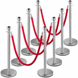 VIP korlátrendszer ezüst - 8 oszlop + 4 kötél