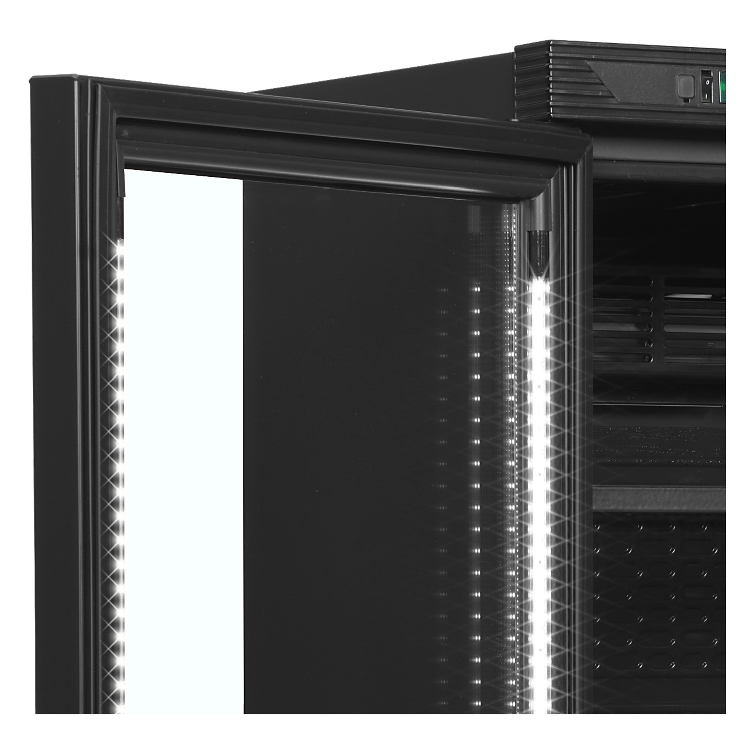 Chladiaca skriňa presklené ľavé dvere TEFCOLD CEV 425 BLACK L/H