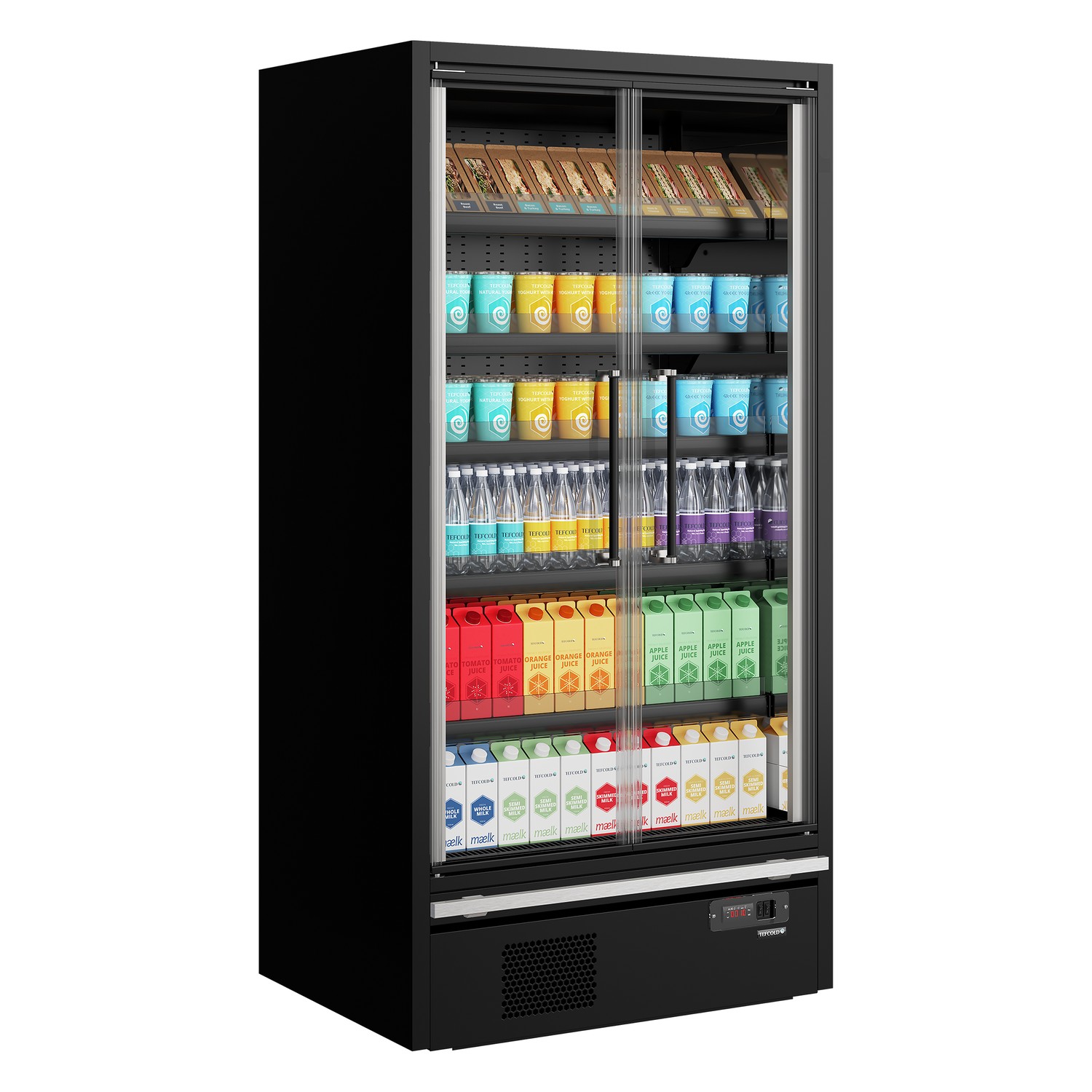 Chladiaca vitrína prístenná, kr. dvere TEFCOLD Galaxy+ GP10FGD Black