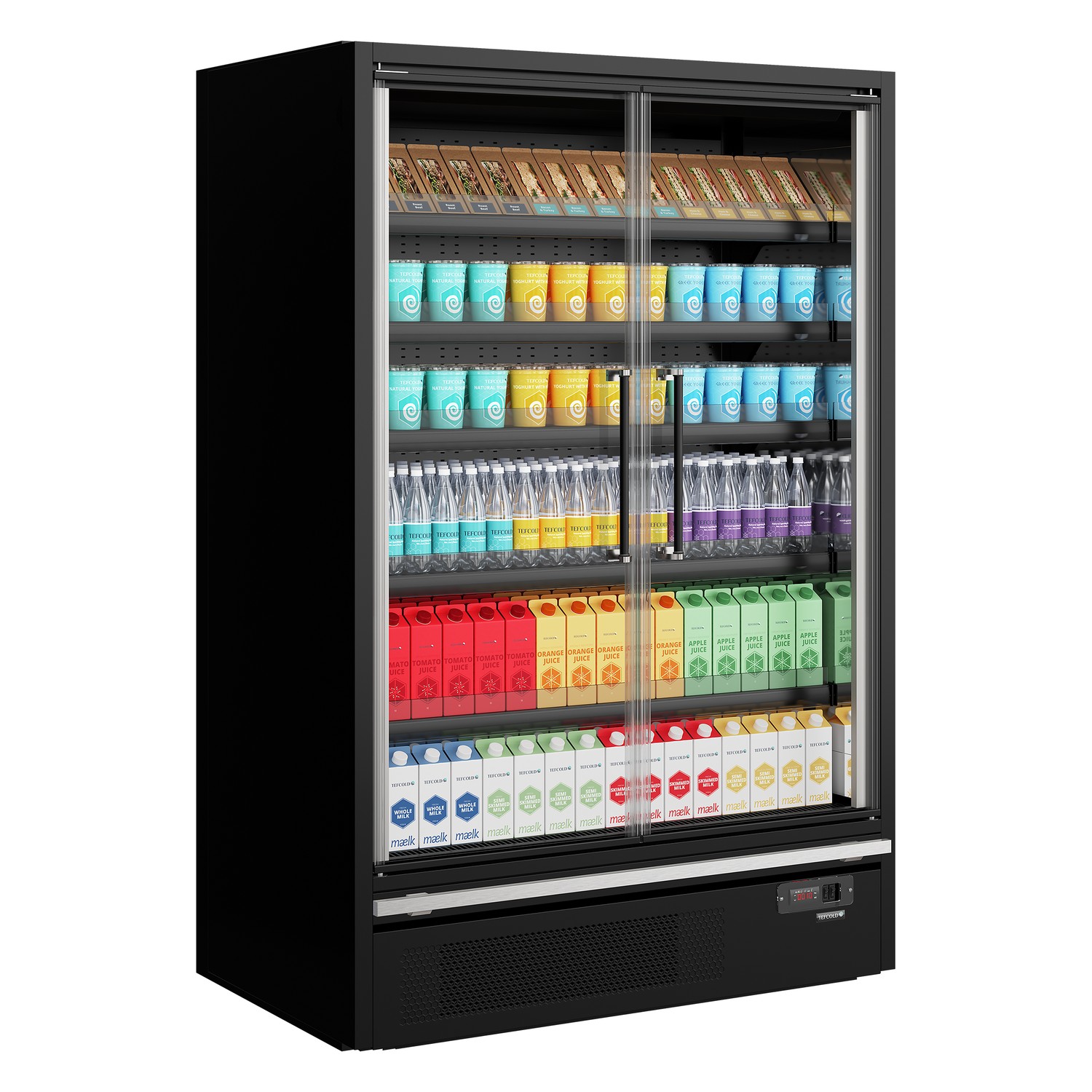 Chladiaca vitrína prístenná, kr. dvere TEFCOLD Galaxy+ GP14FGD Black