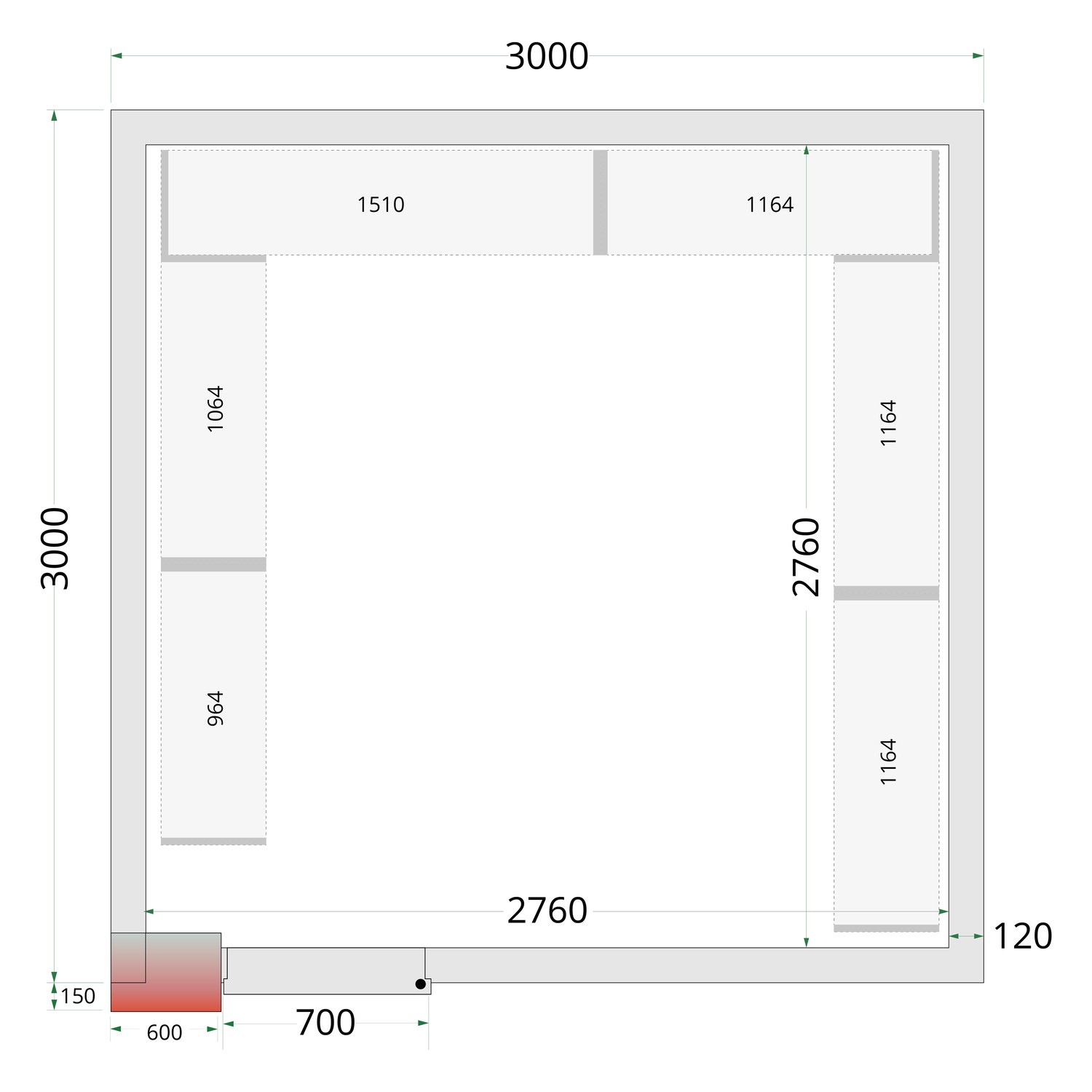 CRNF3030 TEFCOLD Policový regálový modul sada