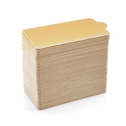 Arany téglalap alakú karton sütemény alátétek, 10x6 cm, 100 darabos csomag.