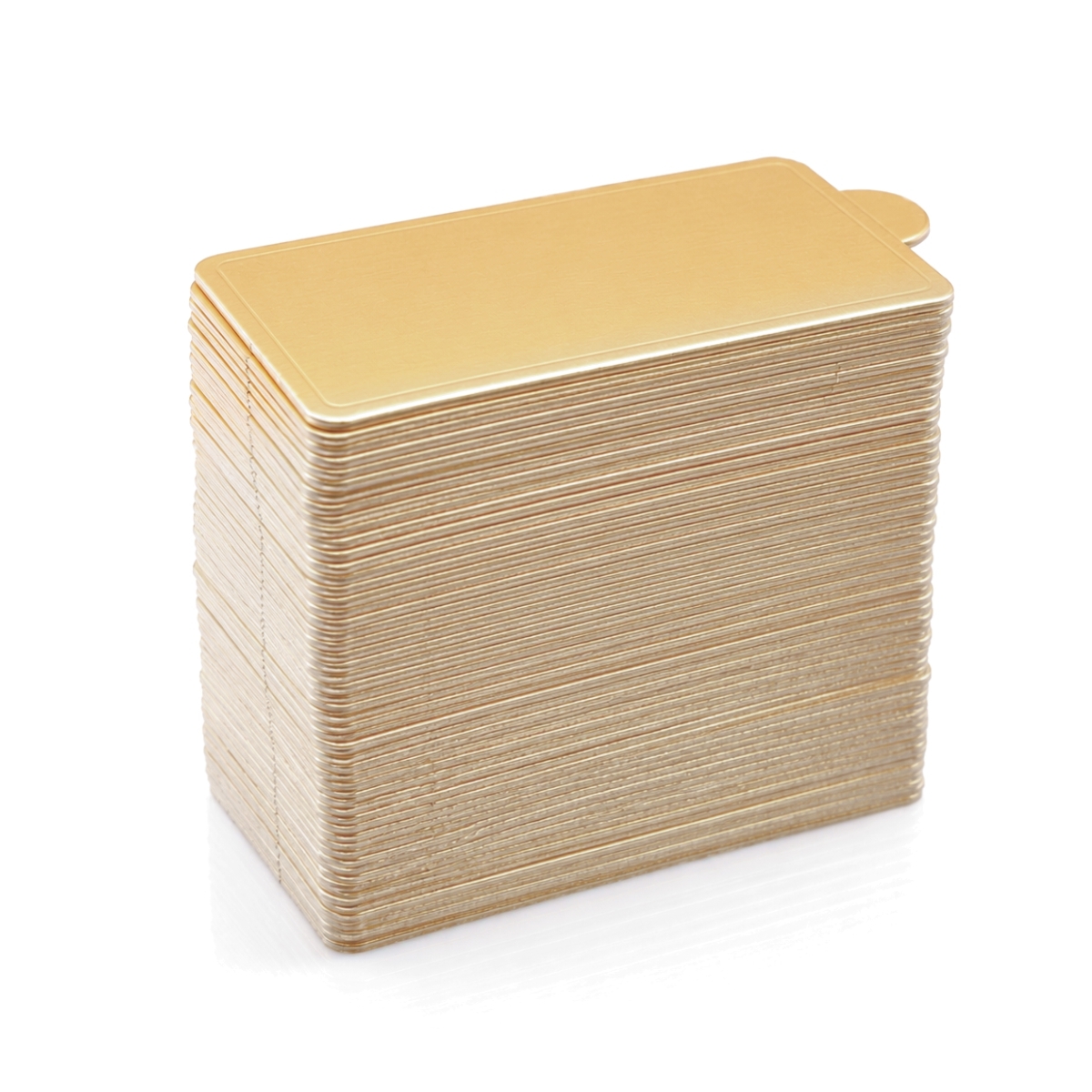 Arany téglalap alakú karton sütemény alátétek, 10x6 cm, 100 darabos csomag.