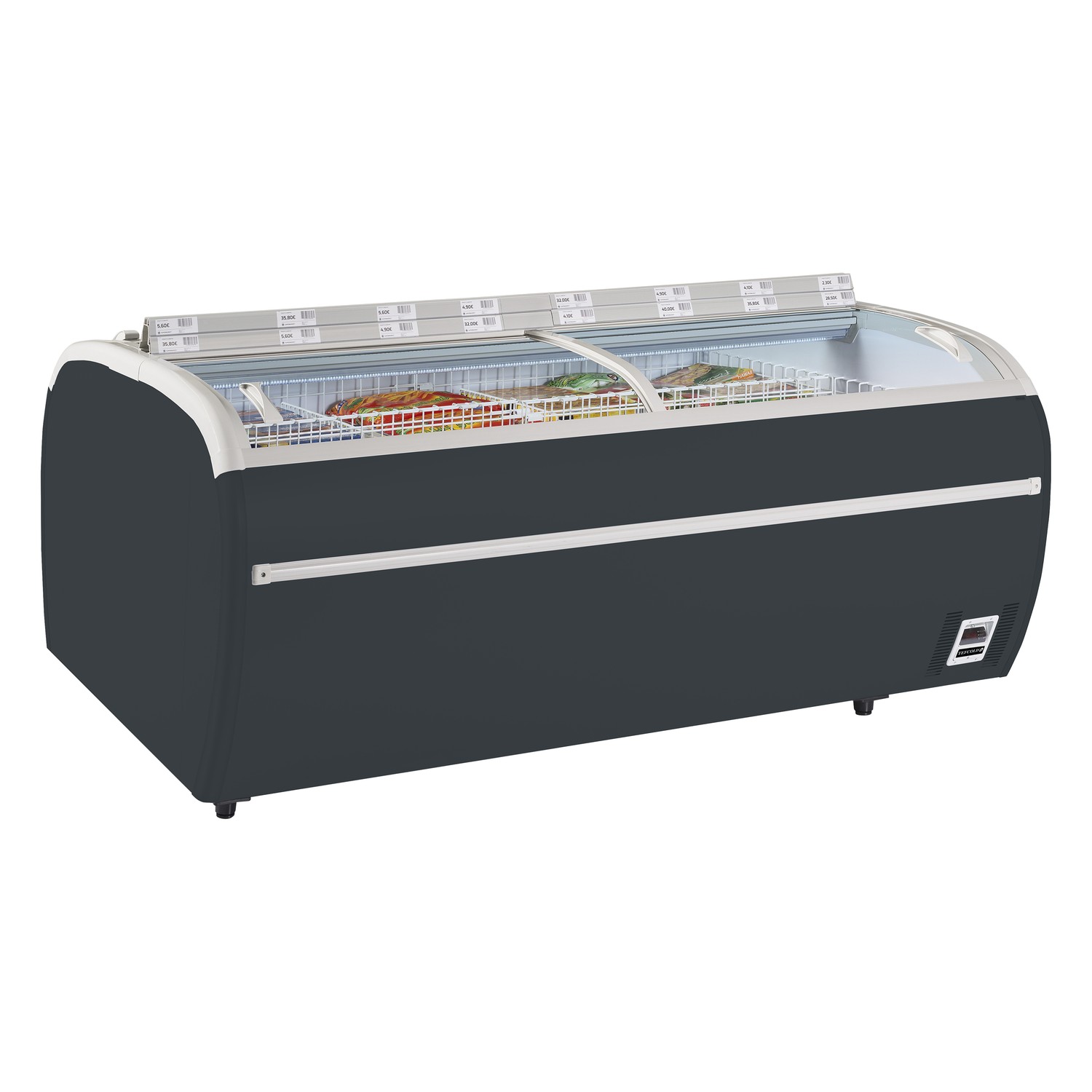 Kombinovaný chladiaci/mraziaci ostrov antracit TEFCOLD Twin 220-A-CF