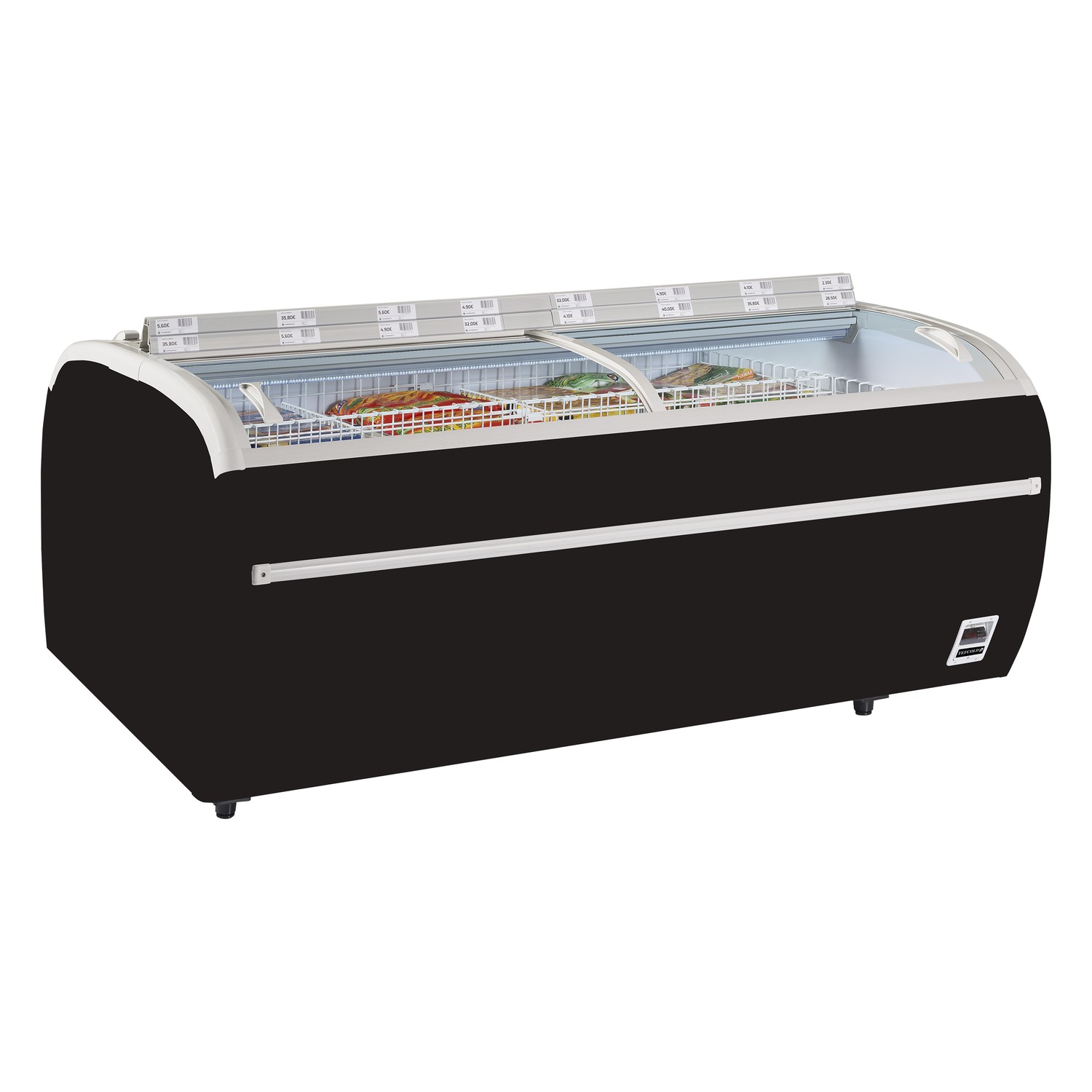Kombinovaný mraziaci / chladiaci ostrov, čierna TEFCOLD TWIN 220B-CF