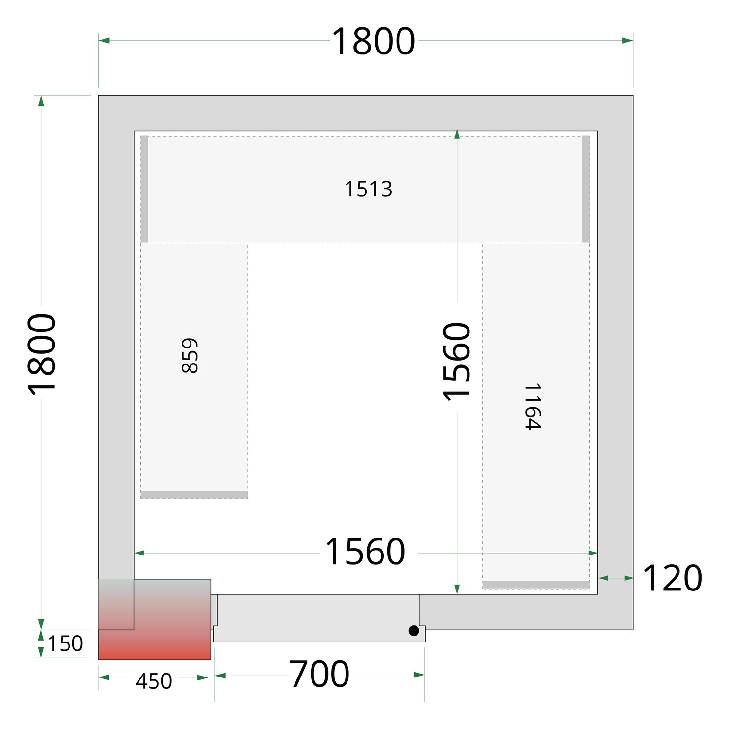 Panely k stavebnicovým boxom 120 mm TEFCOLD CR 180x180x220