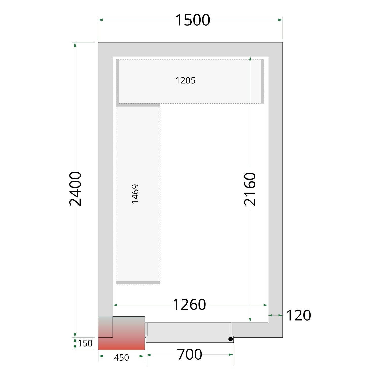 Panely k stavebnicovým boxom 120 mm TEFCOLD CR 150x240x220