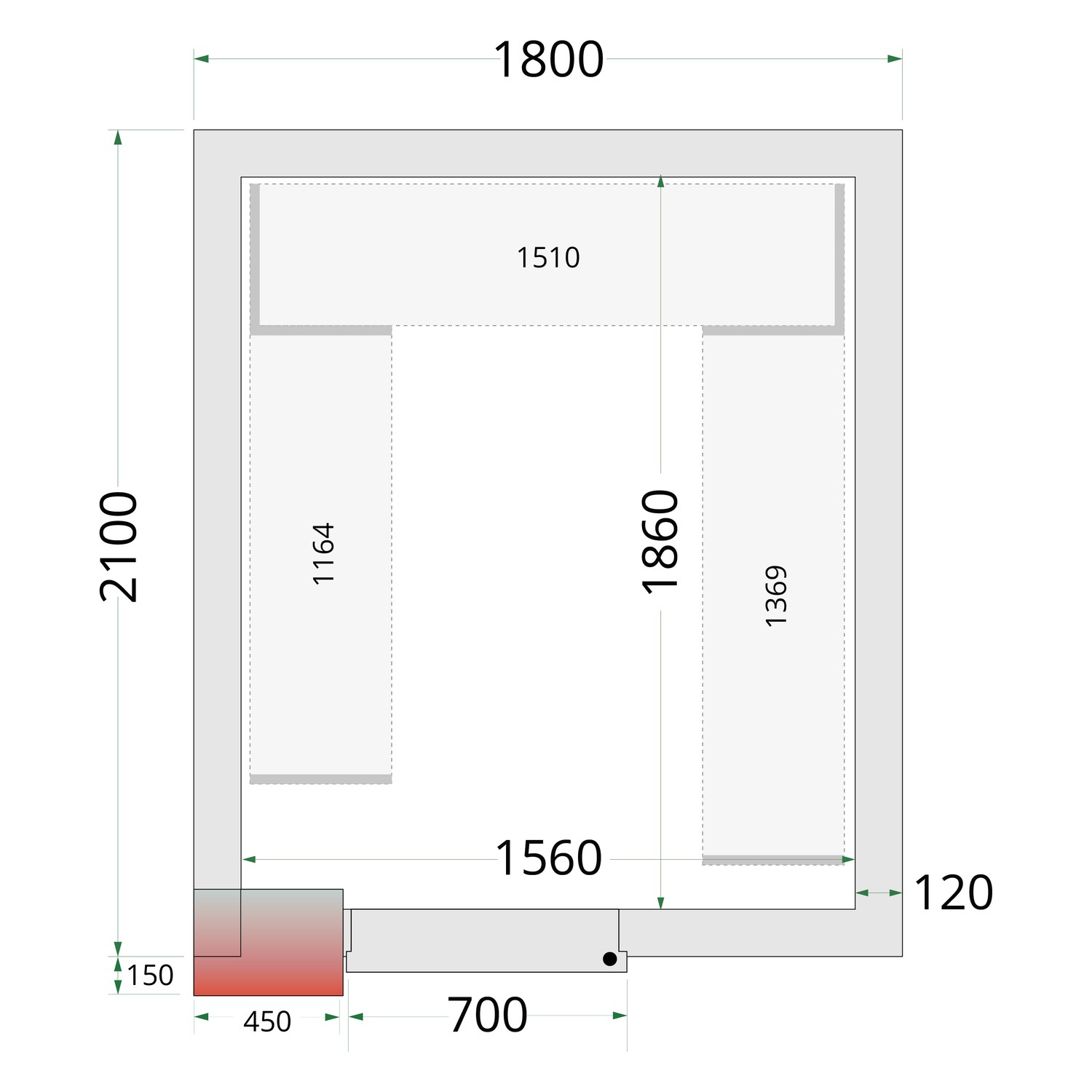 Panely k stavebnicovým boxom 120 mm TEFCOLD CR 180x210x220