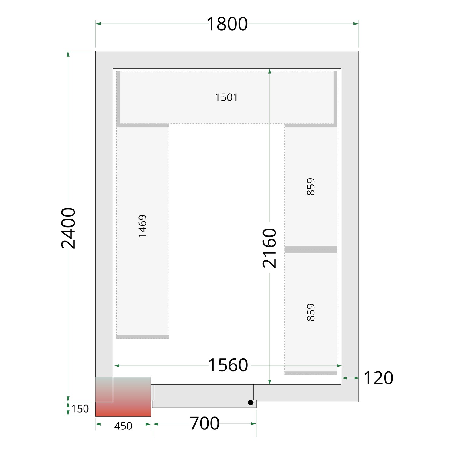 Panely k stavebnicovým boxom 120 mm TEFCOLD CR 180x240x220